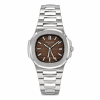 Premium Integrated Bracelet Watch – Brown, White & Blue