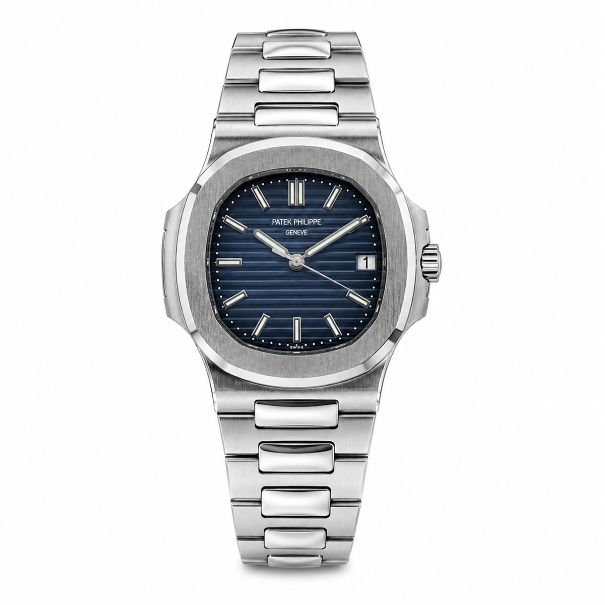 Premium Integrated Bracelet Watch – Brown, White & Blue