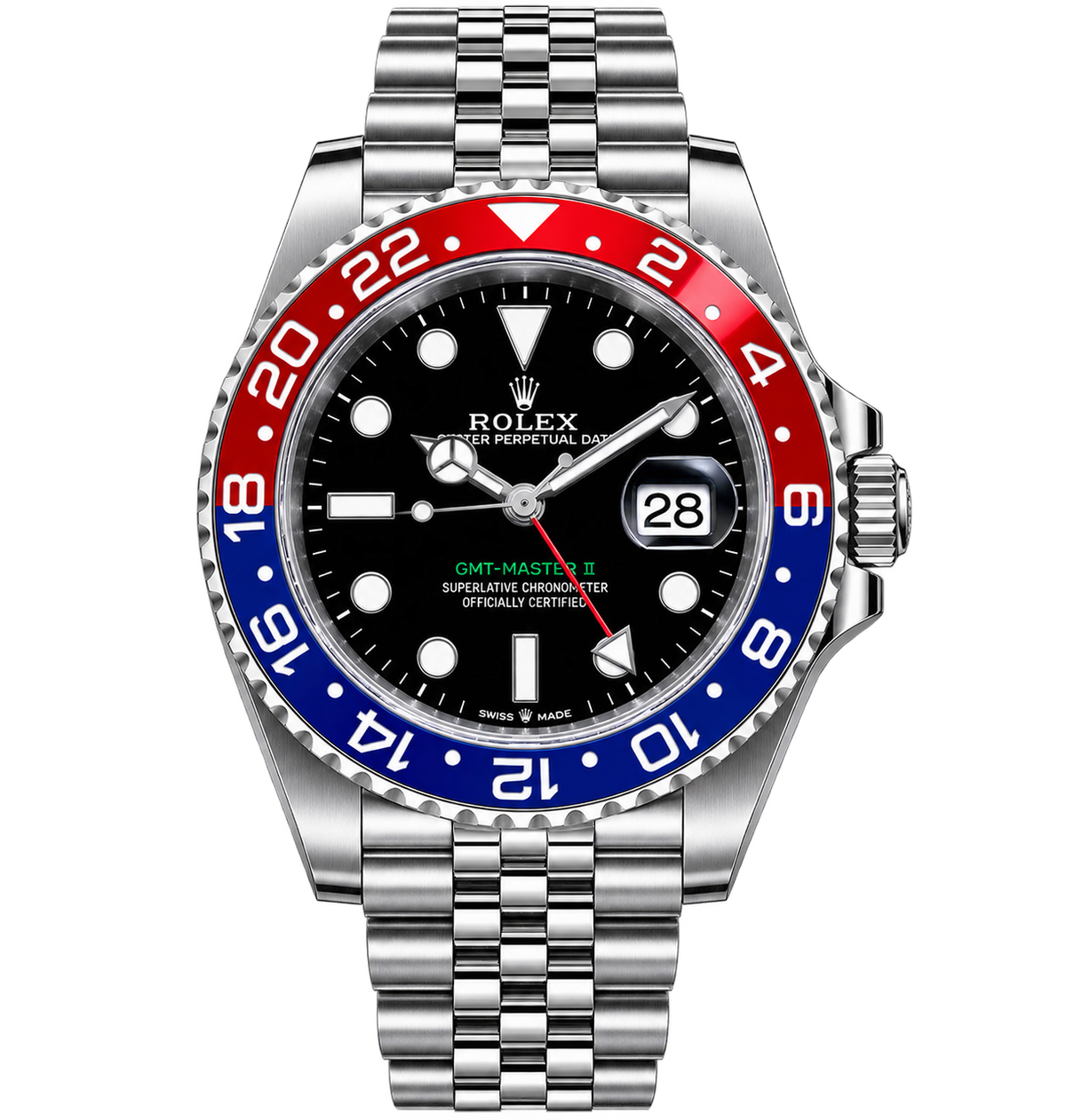 GMT Dual-Time Automatic Watch – Steel Link Bracelet