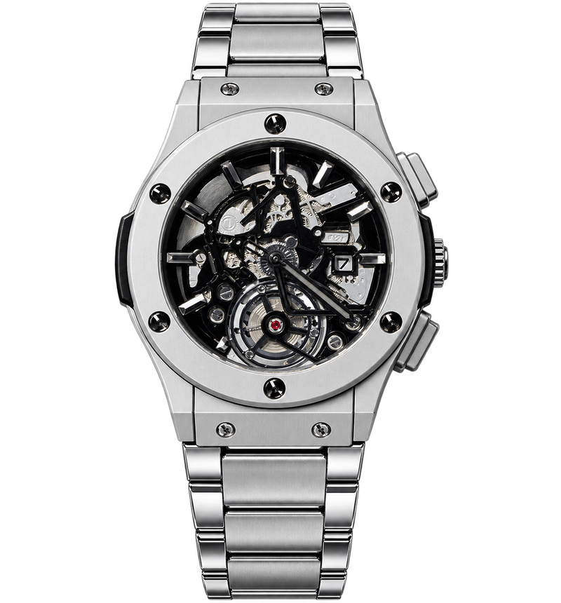 Skeleton Tourbillon Chronograph Watch – Silver