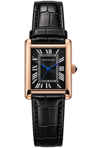 Classic Tank Square Watch – Roman Numeral Dial with Croc-Embossed Leather Strap