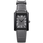 Classic Tank Square Watch – Roman Numeral Dial with Croc-Embossed Leather Strap