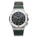 Aero Skeleton Chronograph Watch – Green Strap & Titanium