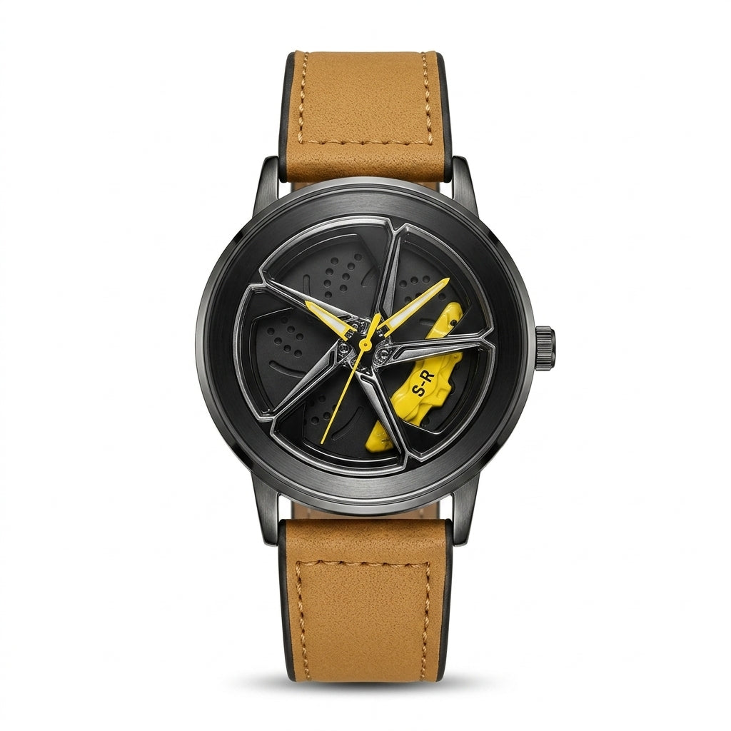 Racing Wheel Skeleton Watch – Automotive Inspired Timepiece